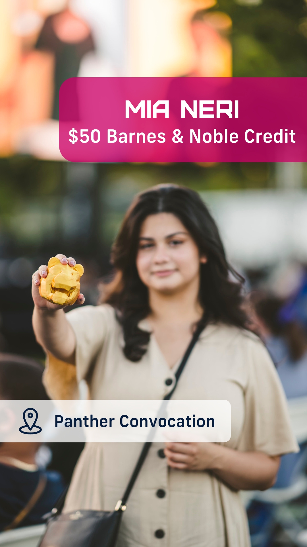 Student that found a hidden roary panther convocation